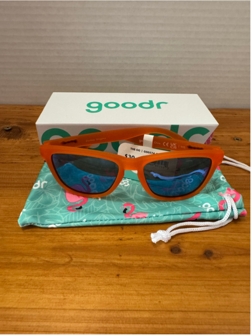Goodr Women's OG Donkey Goggles Sunglasses One Size Orange Blue